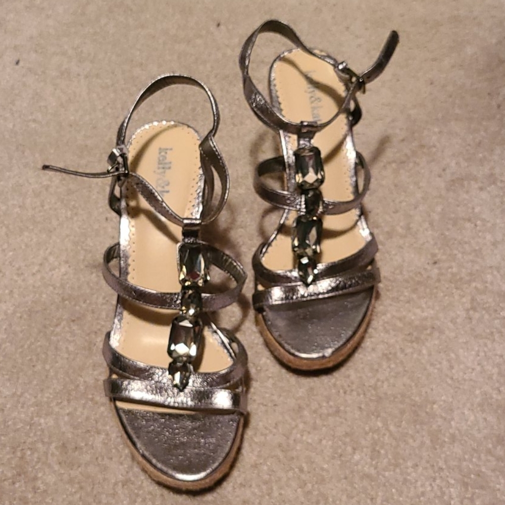 Pewter color jeweled Espedrilles